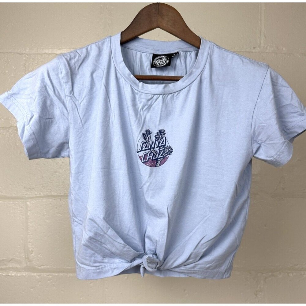 Santa Cruz Skateboards Crop Top T Shirt Womens SIze Small Front Tie